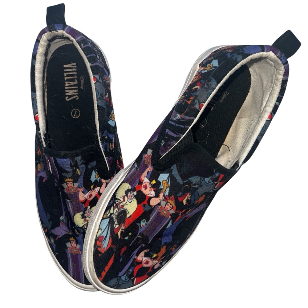 Disney Villains Ground Up Slip-On Sneakers - Black and Purple Sz 7